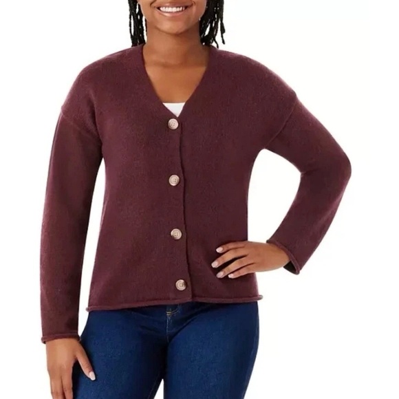 Member’s Mark V-neck Roll Hem Button Front Cardigan Sweater Size Small - Picture 1 of 4